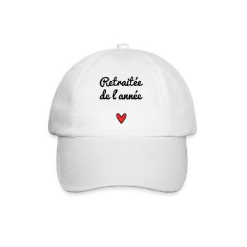 RETRAITEE. RETRAITE. COEUR. BONNE RETRAITE - Casquette classique - blanc/blanc - Devant