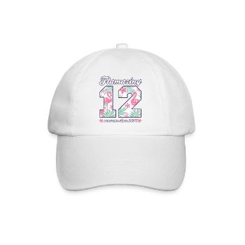Idée cadeau pour la fille des Flamants Flamants pour le 12e anniversaire 2026 - Casquette classique - blanc/blanc - Devant