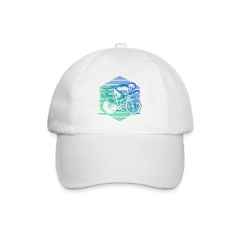 Attention aux fans de vélo de route, déclaration simple - Casquette classique - blanc/blanc - Devant