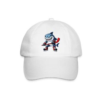 Süßer Eishockey Spieler Cartoon Aggressiv Kämpfer - Baseballkappe - Weiß/Weiß - Vorne