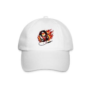 Conception du crâne casque à flamme - Casquette classique - blanc/blanc - Devant