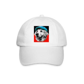 Golden Retriever Dog - Baseball Cap - white/white - Front