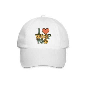 J’adore le design de cœur de patte WOOF - Casquette classique - blanc/blanc - Devant