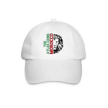 Vertical Morroco Typography with AtlasLion - Baseball Cap - white/white - Front