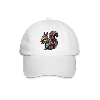 Colorful Squirrel Autumn Magic Nut Forest Dweller - Baseball Cap - white/white - Front