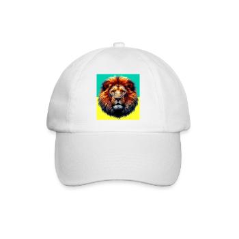 Löwe - Baseballkappe - Weiß/Weiß - Vorne