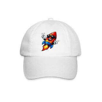 Cheerful Rocket with Sunglasses - Baseball Cap - white/white - Front