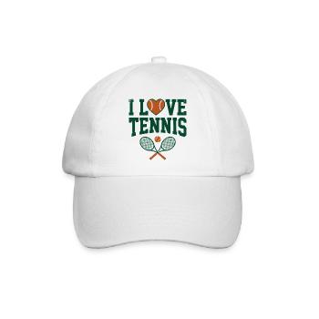 Tennis T-shirt, I Love Tennis Paris Shirt, Hoodie - Baseballkappe - Weiß/Weiß - Vorne