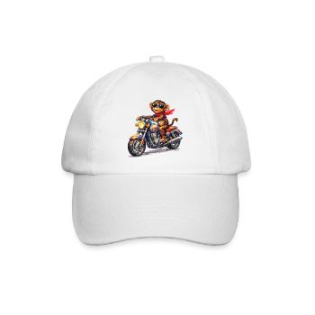 Colorful monkey on motorcycle - Baseball Cap - white/white - Front
