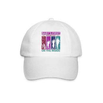 Baby's First Mothers Day Shirt Inside Design - Baseball Cap - white/white - Front