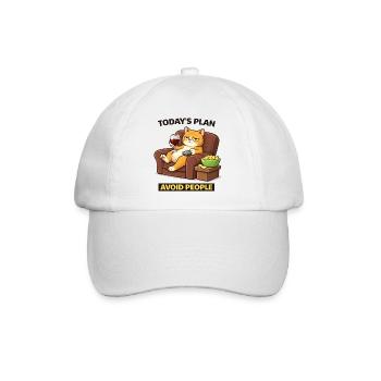 Today's Plan Avoid People Cat - Baseball Cap - white/white - Front