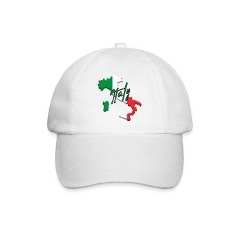 Map with Italy flag, I love Italy - Baseball Cap - white/white - Front
