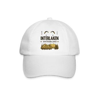 Interlaken Switzerland – Paragliding & Alps - Baseball Cap - white/white - Front