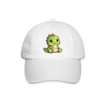 Dino avec œuf - Casquette classique - blanc/blanc - Devant