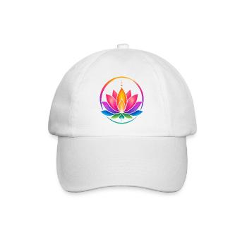 Rainbow Lotus in a Circle - Baseball Cap - white/white - Front
