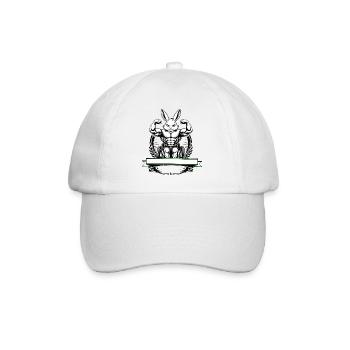 Strong Bunny Wheelchair Fitness Fun Design - Baseball Cap - white/white - Front