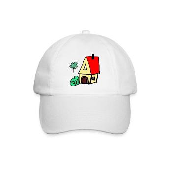 Haus Hütte  Häuschen - Baseballkappe - Weiß/Weiß - Vorne