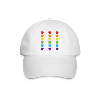 Pride Rainbow Hearts - Baseball Cap - white/white - Front