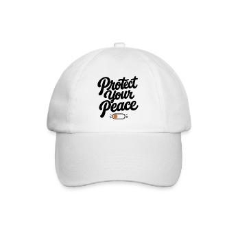 Protect Your Peace | Minimal Retro Typography - Baseball Cap - white/white - Front
