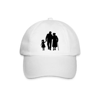 Grandparents Grandchild Silhouette Walking Family - Baseball Cap - white/white - Front