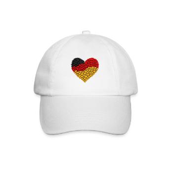 Germany Hearts Fan Flag Flag - Baseball Cap - white/white - Front