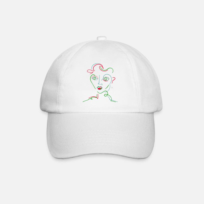 Portrait au néon - Casquette classique - blanc/blanc
