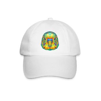 Pop Art géométrique coloré de perruches ondulées - Casquette classique - blanc/blanc - Devant