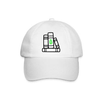 Stack of Books Tree Nature Reading Book Club Forest - Baseball Cap - white/white - Front