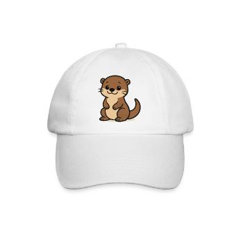 Cute otter - Baseball Cap - white/white - Front