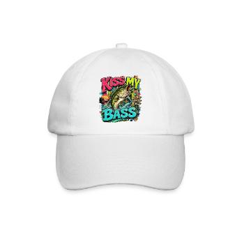 Kiss My Bass Neon Splash - Baseballkappe - Weiß/Weiß - Vorne