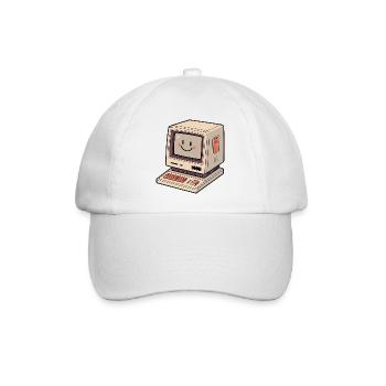Retro computer kawaii smile - Baseball Cap - white/white - Front