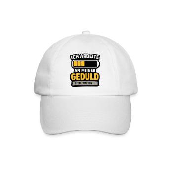 Geduld-Upgrade: Bitte Warten - Baseballkappe - Weiß/Weiß - Vorne