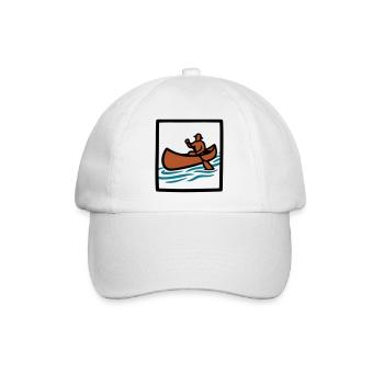 Canoe Paddler Badge Icon - Baseball Cap - white/white - Front