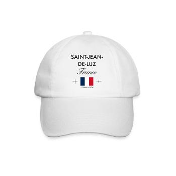 Saint Jean de Luz Frankreich Koordinaten Reise - Baseballkappe - Weiß/Weiß - Vorne