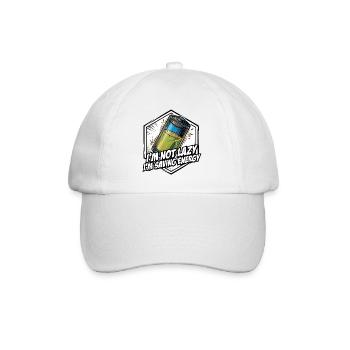 Not Lazy, Saving Energy Battery - Baseball Cap - white/white - Front