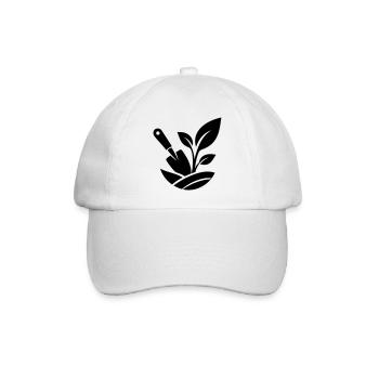 Gardening Shovel and Plants - Baseball Cap - white/white - Front