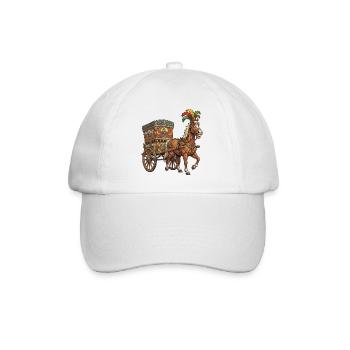 Muskelpferd, sizilianischer Wagen - Baseballkappe - Weiß/Weiß - Vorne