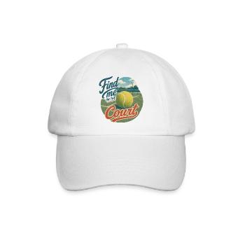 Find Me on the Court Retro Tennis - Baseballkappe - Weiß/Weiß - Vorne
