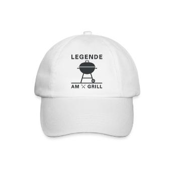 legende_am_grill - Baseballkappe - Weiß/Weiß - Vorne