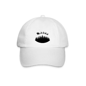 Weihnachtsmann Schlitten Rentiere - Baseballkappe - Weiß/Weiß - Vorne