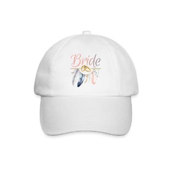 Bride Goldringe Federn JGA Junggesellenabschied - Baseballkappe - Weiß/Weiß - Vorne