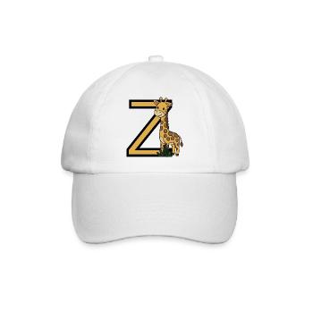 Giraffe Buchstabe  Z - Baseballkappe - Weiß/Weiß - Vorne