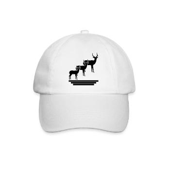 Antelope Silhouette – African Wildlife - Baseball Cap - white/white - Front