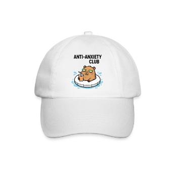 Entspannter Capybara Anti-Stress-Club - Baseballkappe - Weiß/Weiß - Vorne