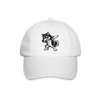 Dabbing Alaskan Malamute - Baseball Cap - white/white - Front