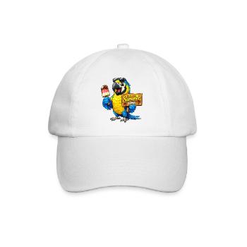 Parrot with popsicles - Baseball Cap - white/white - Front