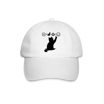 Chat Noir Café Design Minimaliste Humour - Casquette classique - blanc/blanc - Devant