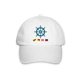 Love – Maritime steering wheel with signal flags - Baseball Cap - white/white - Front