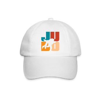 Judo Silhouette Retro Vintage Martial Arts - Baseball Cap - white/white - Front