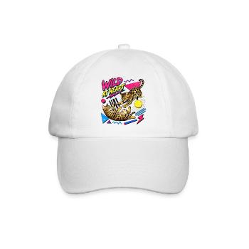 90s Memphis Style Bengal Cats - Baseball Cap - white/white - Front